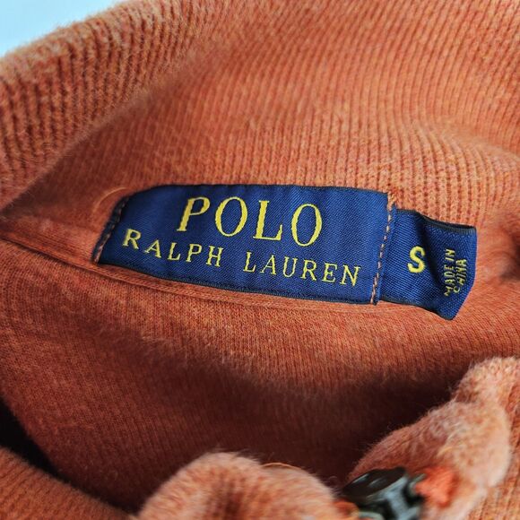 Polo Ralph Lauren Sweater Mens Small Long Sleeve Orange 1/4 Zip Cotton‎ Preppy - Picture 10 of 11